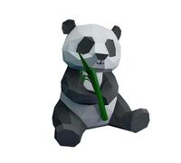 Hohopeti Modelo de Papel 3D de Panda para Bricolaje Origami Geométrico Moldeado a Mano Cartulina Resistente Adorno Decorativo y Juguete para Fiestas y Decoración del Hogar