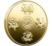 Hohopeti Moneda Conmemorativa Suvenir Zodiaco Chino Aleación Resistente Colección Gran Fortuna Decorativa