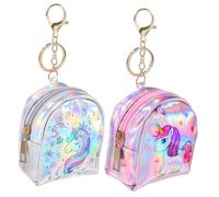 Hohopeti Monederos Pequeños con Diseño de Unicornio, Billetera con Llavero, Material de Cuero PU, con Hebilla, Adecuado para Uso Diario Colgar en Bolso