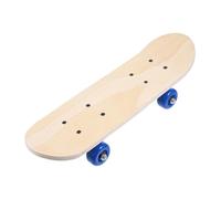 Hohopeti Monopatín de Madera Natural para Pintar, Tabla de Skate Doble Cara de 7 Capas, Ruedas Azules, Diseño para y Manualidades Artísticas