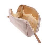 Hohopeti Neceser de Viaje de Cosméticos Portátil de Nylon Beige Diseño de Capacidad Moderada y Uso Multipropósito para Familia y Negocios