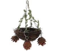 Hohopeti Nido Colgante de Ratán Natural para Pájaros y Loros Tamaño Mediano Cama y Refugio Seguro para Periquitos y Cacatúas Material Resistente y Uso Jaulas y Exteriores