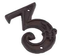 Hohopeti Número de Casa 3 de Hierro Fundido Retro, Placa de Dirección Metálica para Puerta, Incluye Tornillos, Adecuado para Decoración y Señalización en Exteriores, Números para Puerta