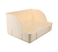 Hohopeti Orinal de Entrenamiento para Mascotas para Conejos y Chinchillas, plástico Blanco Reutilizable, Base de Malla, Evita Que Patas queden atrapadas, para jaulas y Sala de Estar