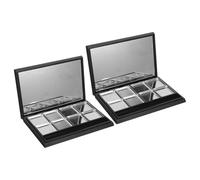 Hohopeti Paleta de Maquillaje Vacía Negra Mate 8 Ranuras con 8 Placas de Aluminio Magnéticas, Estuche Doble para Sombras de Ojos y Rubor, Adecuado para Viaje y Uso Profesional