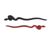 Hohopeti Palillos Cabello Vintage de Madera de Ébano Negro, Horquillas Retro Hechas a Mano Estilo Chino Diseño de Serpiente, 2 Piezas para Peinados Hanfu y Disfraces Tradicionales