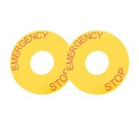 Hohopeti Pegatinas de Señal de Parada de Emergencia 63X23 MM Adhesivas Color Rojo 2 Unidades para Maquinaria Industrial y Seguridad en Obras y Fábricas