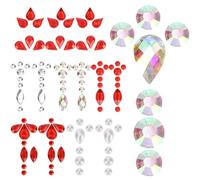 Hohopeti Pegatinas Faciales Adhesivas para Maquillaje 7 Hojas Joyas Frente Gemas de Imitación Calcomanías Decorativas para Fiestas Cosplay y Belleza Accesorios para Mujer