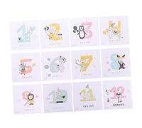 Hohopeti Pegatinas Papel para Creativos Bebés en Mensuales Animales Diseño el Registrar Crecimiento Conmemorar Hitos y Baby Shower y Vida Neonatal