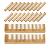 Hohopeti Peine de Bambú Desechable 12 Piezas para Cuidado del Cabello, Masajeador Antiestático, Dientes Anchos, Tamaño 13,5x3x0,6 Cm, Color Marrón, Adecuado para Viaje y Uso en Hoteles