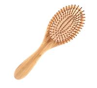 Hohopeti Peine de Masaje Cabello de Bambú Natural, Antiestático, Acolchado Bolsa de Aire, Redondo, Herramienta Duradera para Cuidado Diario del Cuero Cabelludo y Peinado Profesional