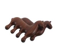 Hohopeti Peine de Masaje de Dientes Anchos de Madera de Sándalo 2 Piezas, Cepillo Ergonómico para Cuero Cabelludo, Depurador Capilar Natural Diseño Caballo Chino para Cuidado y
