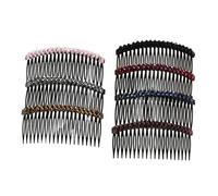 Hohopeti Peines Laterales de Cristal Cabello 7 Piezas Tamaño Estándar para Mujer y Niña Uso en Fiestas y Bodas Colores Surtidos Color Aleatorio