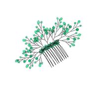 Hohopeti Peineta de Hojas Verde para Boda Cristal, Horquilla de Peine Lateral para Novia, Accesorio Cabello Elegante, Decoración Floral para Ceremonia y Fiesta, Tocado Nupcial