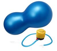 Hohopeti Pelota de Yoga con Forma de Cacahuete de PVC Gruesa 45X90 CM Azul con Inflador Pelota Auxiliar para Fitness Ejercicios y Masaje en Casa Portátil y Resistente