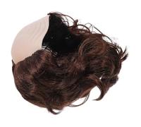 Hohopeti Peluca Calva Marrón Cabello Lados para Hombre, Peluca Sintética Ligera para Disfraces de Anciano, Cosplay y Fiestas de Halloween, Gorra Realista para Comedia y rol