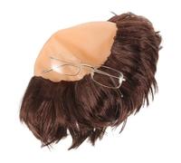 Hohopeti Peluca Calva Monje con Gafas para Disfraz Halloween Cosplay Accesorio Fiesta Adultos