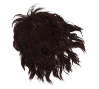 Hohopeti Peluca Postizo Rizado Natural Color Marrón Oscuro Pieza de Reemplazo Invisible sin Costuras para Mujeres Flequillo Aireado Realista Cobertura de Cabello