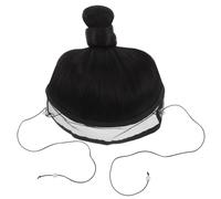 Hohopeti Peluca Tradicional China para Hombre Estilo Antiguo Hanfu Moño Recogido de Fibras Sintéticas Suaves para Cosplay y Disfraces Temáticos Gorra Ajustable Cómoda