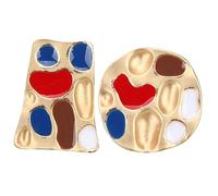 Hohopeti Pendientes Asimétricos Originales para Mujer Diseño Artístico Forma de de Pintura Gotas de Esmalte Mate Accesorios Únicos para Fiestas y Ocasiones Especiales