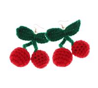 Hohopeti Pendientes de Hilo con Diseño de Cereza Colgantes para Mujer Accesorios Decorativos Ligeros para Fiestas y Reuniones de Aretes Creativos de Otoño Invierno