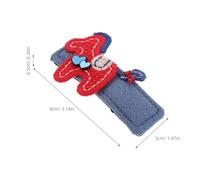 Hohopeti Pinza Pelo Año del Caballo de Felpa y Mezclilla Mini Pinza Roja Antideslizante Cierre a Presión Accesorio para Fiestas y Uso Diario Niñas y Adolescentes