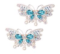 Hohopeti Pinzas Cabello Cristales y Diseño Ligero, 2 Piezas de Horquillas de Hierro y Strass, Fáciles de Usar, Ideales para Festivales y Viajes