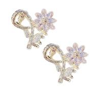 Hohopeti Pinzas Cabello de Cristal Forma de Flor Rosa, Mini Pinzas para Niñas, Set de 2 Piezas, Accesorio Delicado para Peinados Diarios y Ocasiones Obsequios