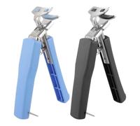 Hohopeti Pinzas para Cocina Antiescaldaduras de Acero Inoxidable, Elevador para Platos Calientes, Set 2 Piezas (negro y Azul), Accesorio Práctico para Camping y Hogar