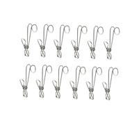 Hohopeti Pinzas para Ropa De Acero Inoxidable 12 Piezas, Resistentes Al Viento, Tamaño Pequeño, Multiusos para Secar Ropa, Colgar Notas y Sellar Bolsas, Accesorio Práctico para Tendedero y Hogar