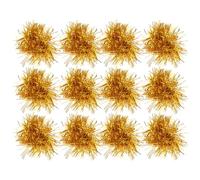 Hohopeti Pompones de Animadora Dorados de plástico 12 Unidades para actuaciones Infantiles y competencias Deportivas Accesorios portátiles para animadoras Ligeros y Resistentes