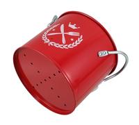 Hohopeti Porta Cubiertos Rústico de Metal Rojo con 4 Compartimentos y Asas Dobles Organizador para Utensilios Cocina Navideño con Drenaje Caja para Cubiertos Cuchillos Tenedores y