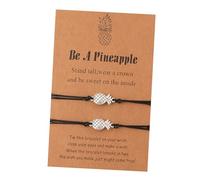 Hohopeti Pulsera Ajustable Decorativa de Piña Pulsera Tejida para Graduación 2 Unidades Negras Tarjeta Especial para Fiestas y Recuerdos de Clase
