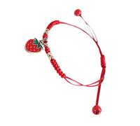 Hohopeti Pulsera Amistad Tejida De Cuerda Diseño De Fresa Roja Para Niñas, Joyería De Verano Casual, Accesorio Duradero y Ligero Para Uso Diario,