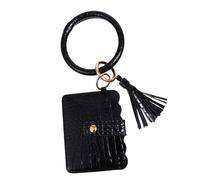 Hohopeti Pulsera Llavero Mujer con Bolso Tarjetero de PU con Flecos Diseño Crocodilo Práctico y Duradero Accesorio Elegante para Original y Diario
