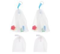 Hohopeti Red de Jabón para Limpieza Facial 4 Piezas Bolsas de Espuma Ahorradoras de Jabón Mini Esponjas en Forma de Flor Portátiles para Uso Diario y Cuidado Piel