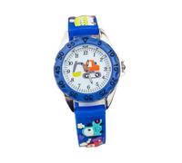 Hohopeti Reloj de Pulsera Infantil de Cuarzo y Silicona Diseño de Excavadora Azul Fácil de Usar para Niños Que Aprenden a Leer la Hora