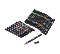 Hohopeti Rotuladores de Purpurina de Doble Punta 0,7mm, 48 Colores | Secado Rápido, Doble Color por Pieza, Capas Fáciles y Anti Manchas, para Scrapbooking y Escuela