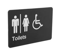 Hohopeti Señal de Baño Unisex con Braille Símbolo para Inodoro Duradero y Visible Apto para Negocios y Uso Interior y Exterior