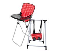 Hohopeti Silla Alta y Columpio Rojo, Mini Muebles Realistas para Niñas, Portátil y Compatible, Adecuado para Juego de Roles y Casas de Muñecas
