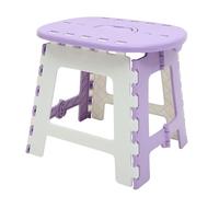 Hohopeti Silla Plegable de Plástico Hogar y Exterior, Ligera y Portátil, Color Morado 421, Almohadillas Antideslizantes para Pies, Taburete Plegable Adecuado para Camping y Senderismo