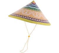 Hohopeti Sombrero de Cono Tejido de Bambú Color 8 para Danza Escénica Infantil y Adulto, Accesorio Tradicional para Protección Solar y Lluvia en Espectáculos Folclóricos