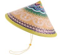 Hohopeti Sombrero para Danza Oriental de Bambú Trenzado, Protector Solar y Lluvia, Tamaño Único, Color 8 Natural, Accesorio Tradicional para Disfraces Infantiles y Adultos en Actuaciones