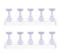 Hohopeti Soporte para Puntas de Uñas Acrílico Blanco 10 Piezas Base Magnética para Práctica y Decoración Profesional en Salones, Escuelas y Uso Doméstico