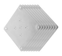 Hohopeti Soportes para Patas de Mesa de Metal Galvanizado 10X10 CM 1,5 MM de Grosor 5 Orificios, Juego de 8 Placas de Montaje Planas para Fijación y Reparación de Muebles Hogar