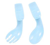 Hohopeti Suministros Juego de Tenedor Y Cuchara 2 en 1 Utensilio de Aprendizaje Cabezal de Cuchara Profundo Fácil de Limpiar
