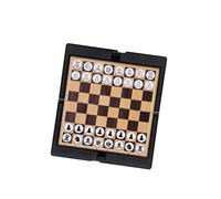 Hohopeti Tablero Plegable de Ajedrez y Damas Magnético Portátil para Viaje Magnéticas para Adultos Educativo Internacional Ligero y Resistente Color Negro