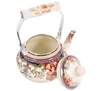 Hohopeti Tetera de Esmalte de 1,5 Litros para Cocina, Hervidor Doméstico Resistente al Calor para Gas E Inducción, Tetera Casera Segura Diseño Creativo para Preparar Té y Bebidas Calientes