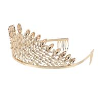 Hohopeti Tiara de Boda Dorada para Novia Ligera y Cómoda de Aleación Diseño Clásico y Elegante Adecuado Reina en Bodas y Eventos Obsequios