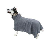 Hohopeti Toalla de Secado Rápido para Perros de Microfibra Suave y Super Absorbente Bañera para Mascotas con Cuello Ajustable Secado Minutos Talla Gris para Perros y Gatos de Varias Razas